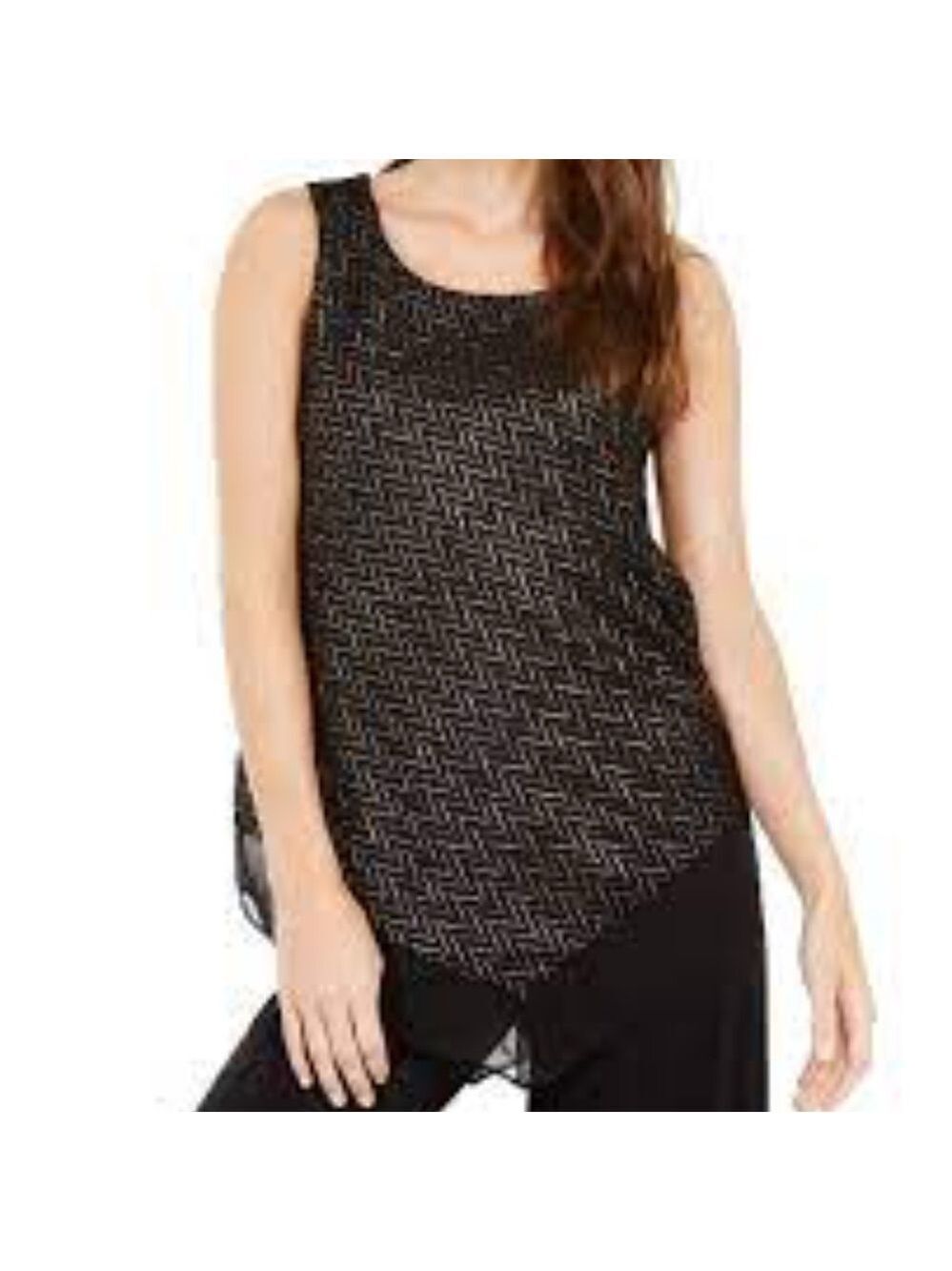 Alfani Women's Metallic Pointed-Hem Top